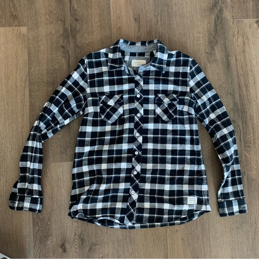 Women’s Black and White Checkered Shirt 100% cotton size small